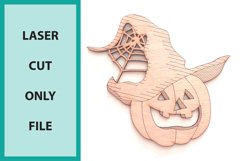 Laser cut bundle Halloween wall art glowforge scoring spider Product Image 6