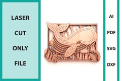 Whale wall deco glowforge laser cut file svg Product Image 1