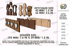 Wall Key Holder With Keychains Laser Cut. Key Organizer SVG Product Image 2