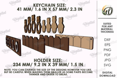Wall Key Holder With Keychains Laser Cut. Key Organizer SVG Product Image 2