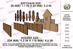 Wall Key Holder With Keychains Laser Cut. Key Organizer SVG Product Image 2