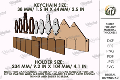 Wall Key Holder With Keychains Laser Cut. Key Organizer SVG Product Image 2