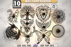 Wall Lamp Shadow Laser Cut Bundle|Night Light|Home Décor SVG Product Image 1