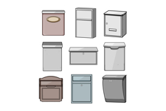 Collection of mailboxes for postal communication and deliver Product Image 1