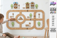 Wall Mounted Road Track Laser Cut | Kids Laser | Nursery SVG Product Image 1