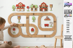 Wall Mounted Road Track Laser Cut | Kids Laser | Nursery SVG Product Image 1