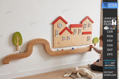 Kids Wall Marble Track Laser Cut Bundle | Wooden Marble Run Product Image 9
