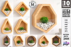 Modern Wall Planters Laser Cut Bundle | Geometric Wall Vase Product Image 1