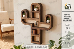 3D Wall Shelf Laser Cut. Display Shelf. Wall Decor SVG Product Image 1