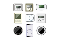 Wall thermostats collection regulating climate control syste Product Image 1