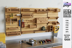 Wall Tool Organizer Laser Cut | Modular Tool Holder SVG |CNC Product Image 1