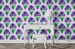 Watercolor Iris Flower Seamless Pattern | Digital Papern Product Image 5