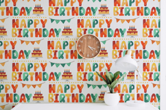 Seamless Pattern happy birthday for Fabric and Digital Paper Product Image 2