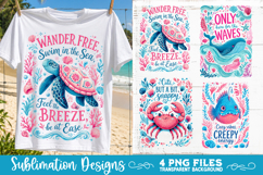 Boho sea creatures sublimation PNG, Ocean creatures 4 PNG Product Image 4