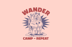 Vintage Summer Camping Cat T-shirt Design Bundle Product Image 2