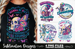 Funny Skeletons Sarcastic Retro PNG Sublimation Product Image 5