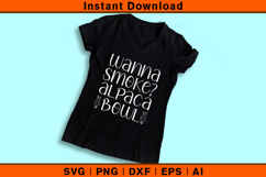 Wanna Smoke Alpaca Bowl SVG Funny Weed Llama Quote Design Product Image 3