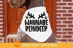 Wannabe reindeer | Funny dog bandana svg quote Product Image 1