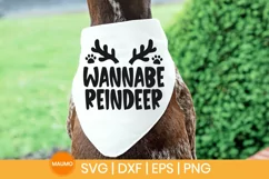 Wannabe reindeer | Funny dog bandana svg quote Product Image 2