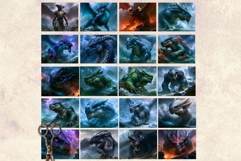 War of the Dragons Epic Dark Fantasy Medieval Digital Paper Product Image 11