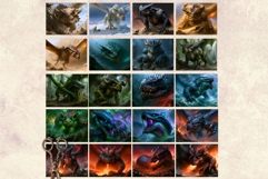 War of the Dragons Epic Dark Fantasy Medieval Digital Paper Product Image 14