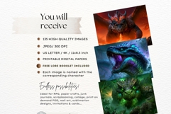 War of the Dragons Epic Dark Fantasy Medieval Digital Paper Product Image 2