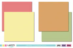 Coordinating fall scrapbook papers in warm yellow, coral, orange and green tones