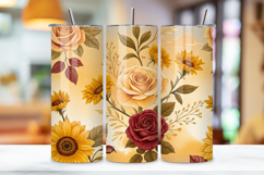 seamless tumbler wrap, golden hour design, warm floral wrap, watercolor spring design, 20oz skinny tumbler, tapered tumbler wrap, straight tumbler design, golden hour art, seamless warm design, spring floral wrap