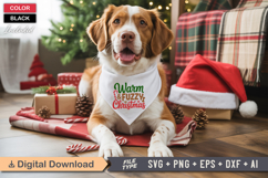 Warm &amp; Fuzzy Christmas SVG | Christmas Dog Bandana SVG Product Image 3