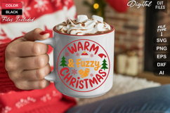 Warm &amp; Fuzzy Christmas SVG | Christmas Round Sign SVG | Xmas Product Image 5