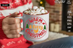 Warm & Fuzzy Christmas SVG | Christmas Round Sign SVG | Xmas Product Image 5