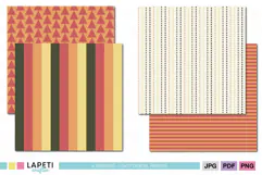 Four coordinating 12x12 digital papers with simple geometric patterns