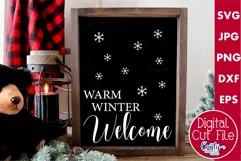 Warm Winter Wishes Christmas Farmhouse Sign Svg Product Image 1