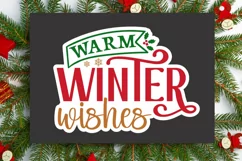 Warm Winter Wishes Stickers SVG , Christmas SVG Design Product Image 3