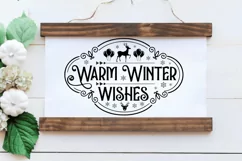 Warm Winter Wishes SVG , Christmas SVG Sign Design Product Image 3