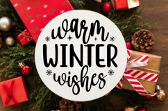 Warm Winter Wishes SVG, Merry Christmas SVG, Xmas Party SVG Product Image 3