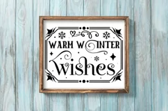Warm Winter Wishes SVG , Farmhouse Christmas SVG Design Product Image 3