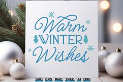 Warm Winter Wishes SVG | Christmas Xmas Design Product Image 1