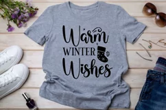 Warm Winter Wishes SVG, Winter holiday SVG, Winter text SVG Product Image 2