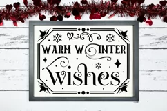 Warm Winter Wishes SVG , Farmhouse Christmas SVG Design Product Image 2