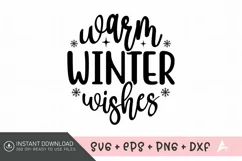 Warm Winter Wishes SVG, Merry Christmas SVG, Xmas Party SVG Product Image 1