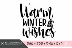 Warm winter wishes SVG, Festive Holiday SVG, Christmas SVG Product Image 1
