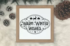 Warm Winter Wishes SVG , Christmas SVG Sign Design Product Image 2
