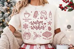 Warm Wishes Christmas PNG,Retro Winter Holiday Doodle Product Image 2