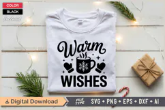 Warm Wishes SVG | Christmas SVG | Holiday SVG | Xmas SVG Product Image 2