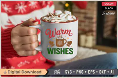 Warm Wishes SVG | Christmas SVG | Holiday SVG | Xmas SVG Product Image 3