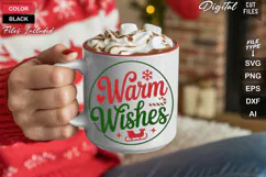 Warm Wishes SVG | Christmas Round Sign SVG | Xmas SVG Product Image 5