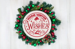 Warm Winter Wishes Round SVG Ornament Product Image 3