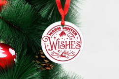 Warm Winter Wishes Round SVG Ornament Product Image 4