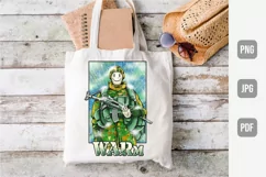 Warm | Soldier with Cup of Coffee in Winter | Funny T shirt Product Image 5